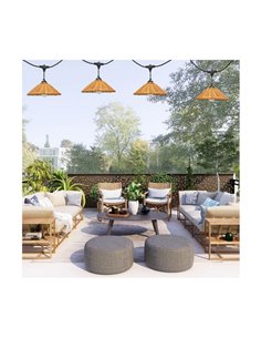 Guirnalda de exterior LED solar TEIDE, con bateria recargable y 10 bombillas incluidas, 8W 430Lm, 2700K 2