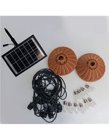 Guirnalda de exterior LED solar TEIDE, con bateria recargable y 10 bombillas incluidas, 8W 430Lm, 2700K