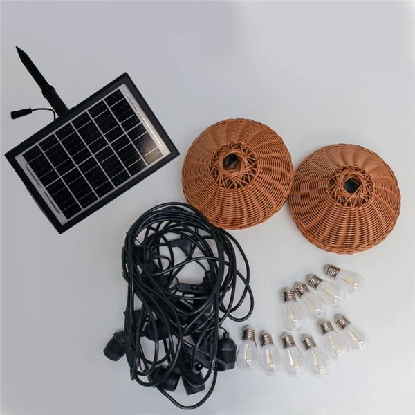 Guirnalda de exterior LED solar TEIDE, con bateria recargable y 10 bombillas incluidas, 8W 430Lm, 2700K