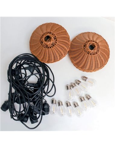 Luz de corda LED solar para exterior TEIDE, com bateria recarregável e 10 lâmpadas incluídas, 8W 430Lm, 2700K