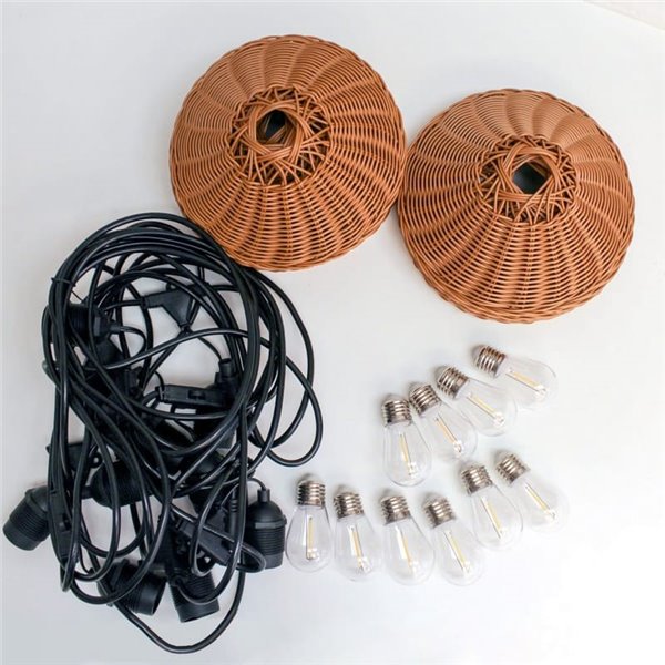 Guirlande lumineuse solaire LED d'extérieur TEIDE, avec batterie rechargeable et 10 ampoules incluses, 8W 430Lm, 2700K