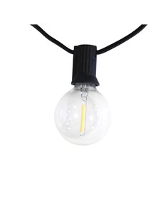Guirnalda de exterior LED solar, con 10 bombillas incluidas y batería recargable, IP44 4W 600Lm 3000K