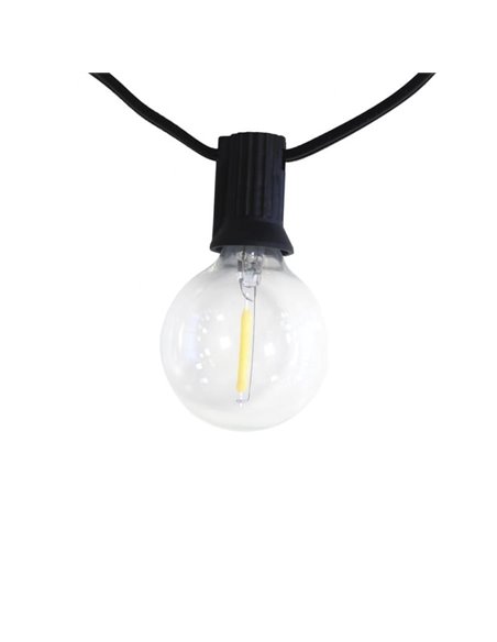 Guirnalda de exterior LED solar, con 10 bombillas incluidas y batería recargable, IP44 4W 600Lm 3000K
