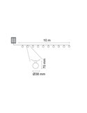 Cordão de luz solar LED para exterior, com 10 lâmpadas incluídas e bateria recarregável, IP44 4W 600Lm 3000K