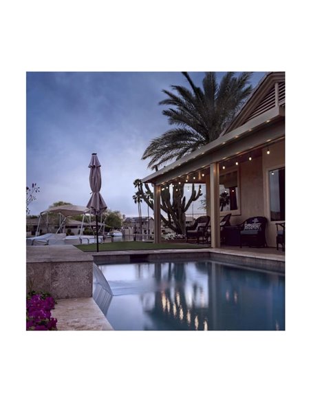 Cordão de luz solar LED para exterior, com 10 lâmpadas incluídas e bateria recarregável, IP44 4W 600Lm 3000K