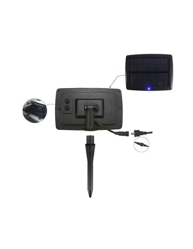 Guirlande lumineuse solaire d'extérieur à LED, avec 10 ampoules incluses et batterie rechargeable, IP44 4W 600Lm 3000K