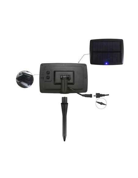 Guirnalda de exterior LED solar, con 10 bombillas incluidas y batería recargable, IP44 4W 600Lm 3000K