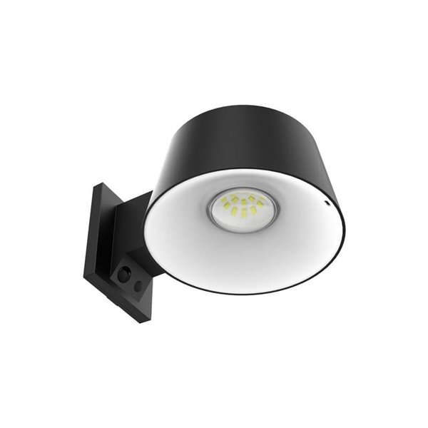 Aplique de pared solar LED CHIMO, negro con interruptor y 4 intensidades, 5.2W 1000Lm 4000K IP54