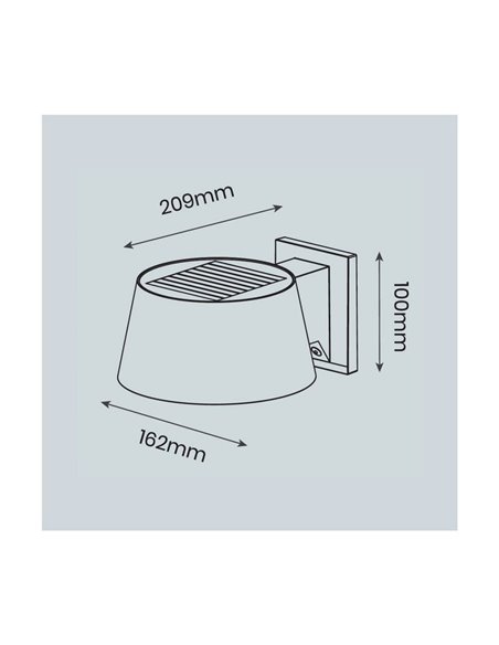 Applique solaire LED CHIMO, noire, avec interrupteur et 4 intensités, 5,2 W, 1 000 lm, 4 000 K, IP54