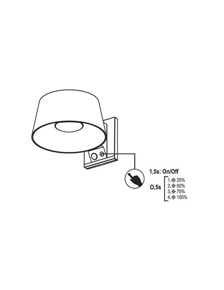 Applique solaire LED CHIMO, noire, avec interrupteur et 4 intensités, 5,2 W, 1 000 lm, 4 000 K, IP54