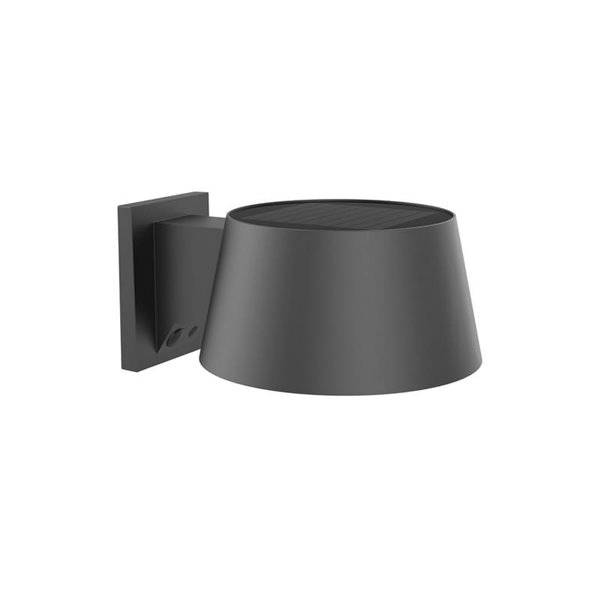 Aplique de pared solar LED CHIMO, negro con interruptor y 4 intensidades, 5.2W 1000Lm 4000K IP54