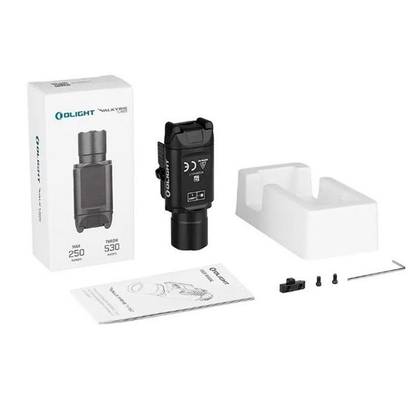 Linterna LED para armas corta VALKYRIA TURBO LEP 250Lm y 530m alcance, batería 2XCR123 IPX6