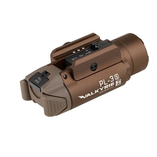 Linterna LED para arma corta VALKYRIA PL-3 1.000Lm, alcance 200m batería 1600mAh CR123A x 2 IP68
