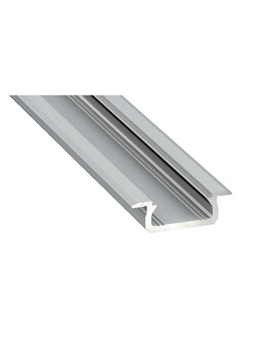 Perfil de aluminio empotrado LUMINES tipo Z anodizado plata 2,02 m para tiras LED