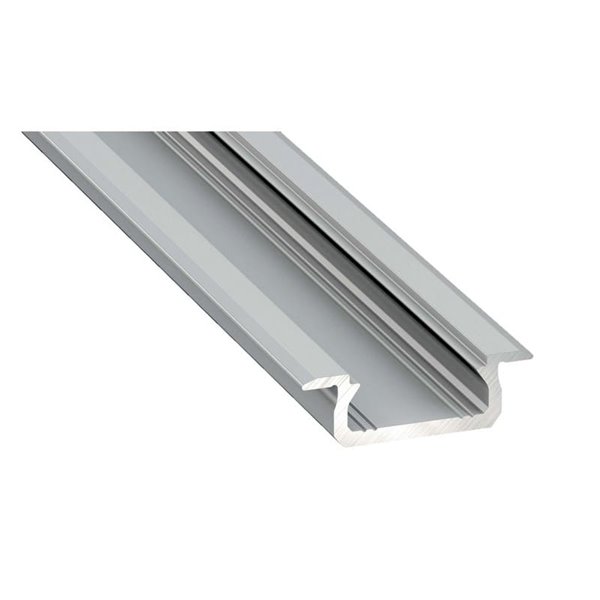 Perfil de aluminio empotrado LUMINES tipo Z anodizado plata 2,02 m para tiras LED