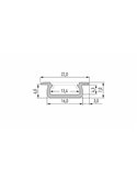 Perfil de aluminio empotrado LUMINES tipo Z anodizado plata 2,02 m para tiras LED