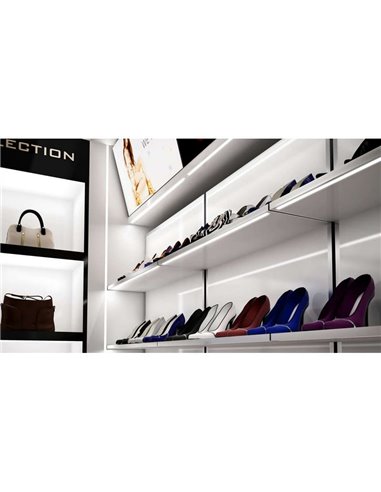 Perfil de alumínio embutido LUMINES tipo Z, anodizado prata, 2,02 m para fitas de LED