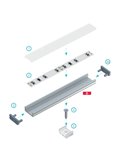 Tapa final blanca con orificio para perfil D LUMINES de plástico