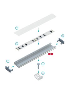 Embout blanc avec trou pour profilé D LUMINES en plastique 2