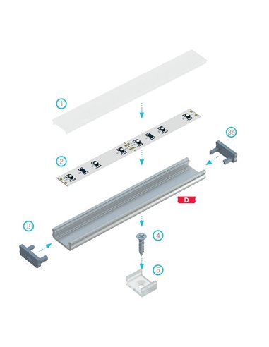 Embout blanc avec trou pour profilé D LUMINES en plastique