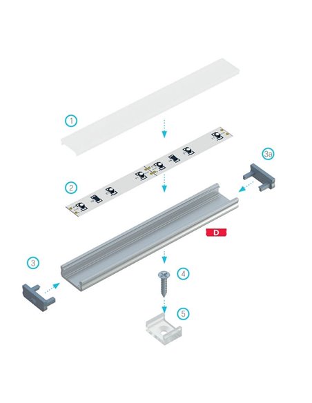 Embout blanc avec trou pour profilé D LUMINES en plastique
