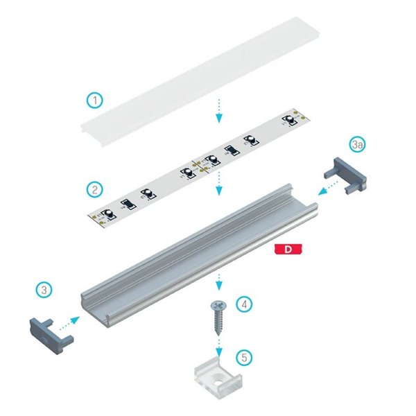Embout blanc avec trou pour profilé D LUMINES en plastique