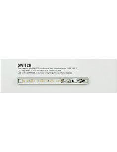 Interruptor táctil LED Labs con regulación y retardo "DELAY OFFf" 12–24 V para perfil aluminio 2