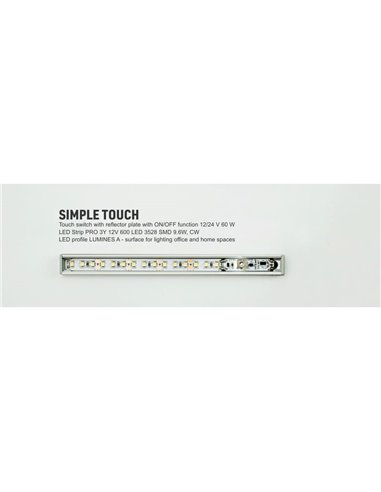 Interrupteur tactile LED 12/24 V simple ON/OFF pour profilé aluminium LED Labs