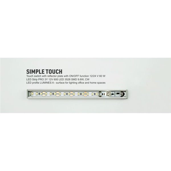 Interrupteur tactile LED 12/24 V simple ON/OFF pour profilé aluminium LED Labs
