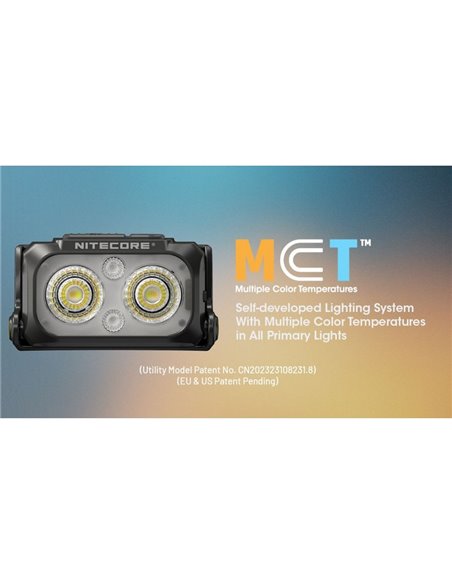 Lampe frontale LED ultra-légère NU25 MCT UL 3000K-4500K-6500K 400Lm USB-C et 700mAh IP66