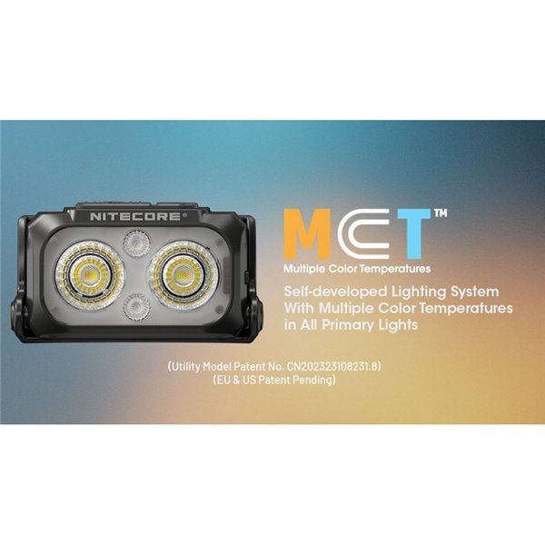 LED frontal ultraleve NU25 MCT UL 3000K-4500K-6500K 400Lm USB-C e 700mAh IP66