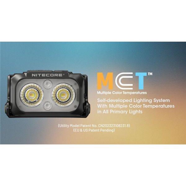 Linterna frontal LED recargable NU25 MCT 3000K-4500K-6500K 400Lm con 700mAh y USB-C IP66