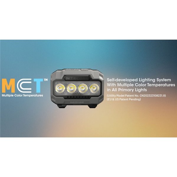 Linterna Frontal LED HA23 UHE Azul 600Lm, 132m Alcance, IP66, Pilas AAA o Batería