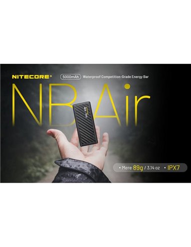Power Bank NITECORE NBAIR 5.000mAh Ultra Fina USB-C 18W IPX7 89g