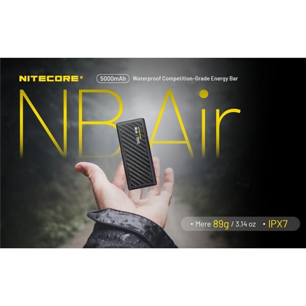 Power Bank NITECORE NBAIR 5.000mAh Ultra Fina USB-C 18W IPX7 89g