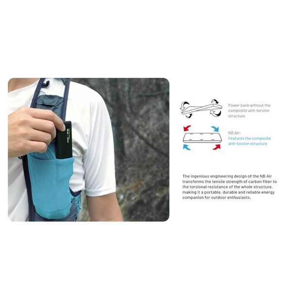 Batterie externe NITECORE NBAIR 5 000 mAh Ultra Fine USB-C 18 W IPX7 89 g