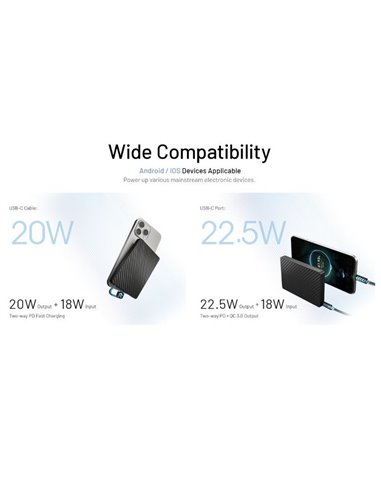 Power Bank NITECORE Pocket 10000 10.000mAh 22,5W USB-C IP65 Compacta 160g