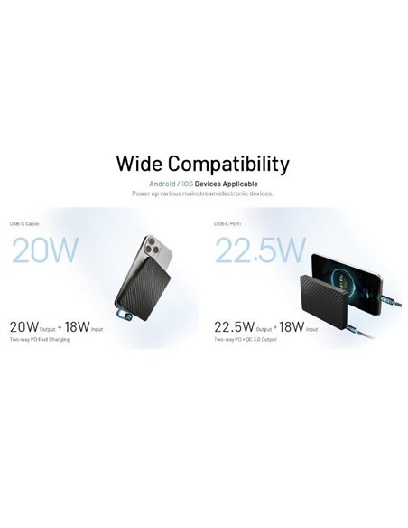 Power Bank NITECORE Pocket 10000 10.000mAh 22,5W USB-C IP65 Compacta 160g