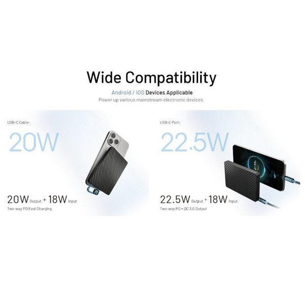 Power Bank NITECORE Pocket 10000 10.000mAh 22,5W USB-C IP65 Compacta 160g