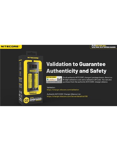 Carregador rápido inteligente Ci2 USB-C para baterias de íons de lítio e NiMH AAA, AA, 18650 e 21700