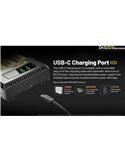 Cargador Inteligente NITECORE Ci4 de 4 Bahías Rápido USB-C para Baterías AA, AAA, 18650, 21700