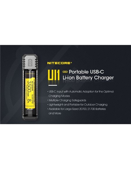 Cargador Inteligente UI1 para Baterías Li-ion 800mA USB Individual Compacto