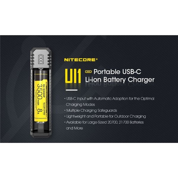 Cargador Inteligente UI1 para Baterías Li-ion 800mA USB Individual Compacto