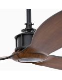 Ventilateur de plafond JUST FAN M, noir et noyer | Moteur CC | 6 vitesses | Fonction marche arrière 33395