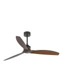 Ventilateur de plafond JUST FAN M, noir et noyer | Moteur CC | 6 vitesses | Fonction marche arrière 33395