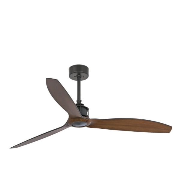 Ventilateur de plafond JUST FAN M, noir et noyer | Moteur CC | 6 vitesses | Fonction marche arrière 33395