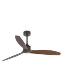 Ventilateur de plafond JUST FAN M, noir et noyer | Moteur CC | 6 vitesses | Fonction marche arrière 33395