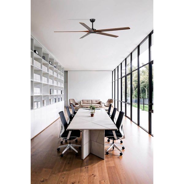 Ambiente Ventilador Industrial BIGWOOD 20 XL Negro/Nogal FSC | 5 Palas Madera | Motor DC | Mas de 39m2