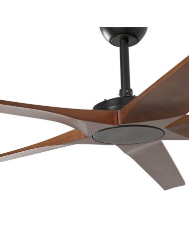 Detalle Ventilador Industrial BIGWOOD 20 XL Negro/Nogal FSC | 5 Palas Madera | Motor DC | Mas de 39m2