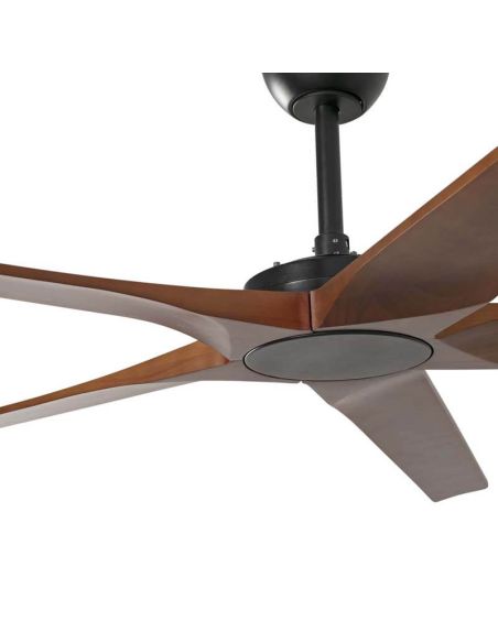 Detalle Ventilador Industrial BIGWOOD 20 XL Negro/Nogal FSC | 5 Palas Madera | Motor DC | Mas de 39m2